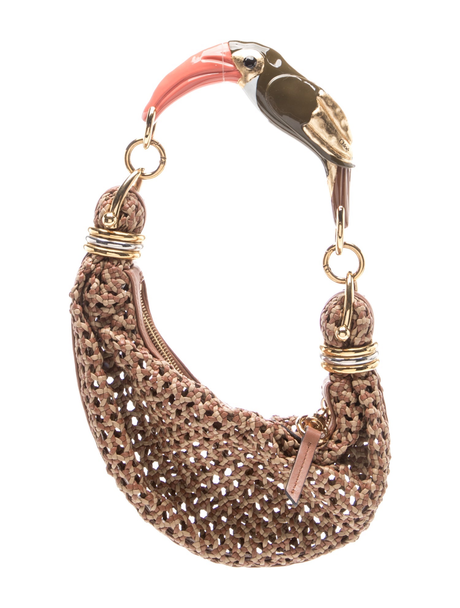 Chloe Leather Bracelet Hobo Bag with Toucan Small 2024, Small