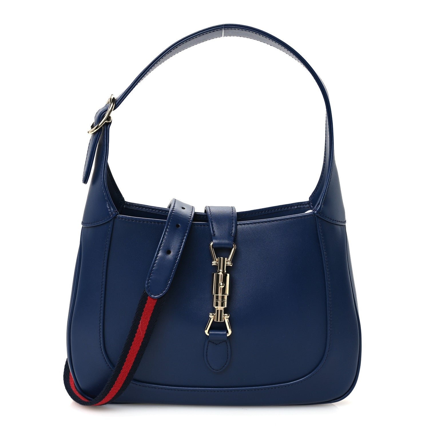 Gucci Sea Calfskin Web Medium Jackie 1961 Hobo Plastic Blue
