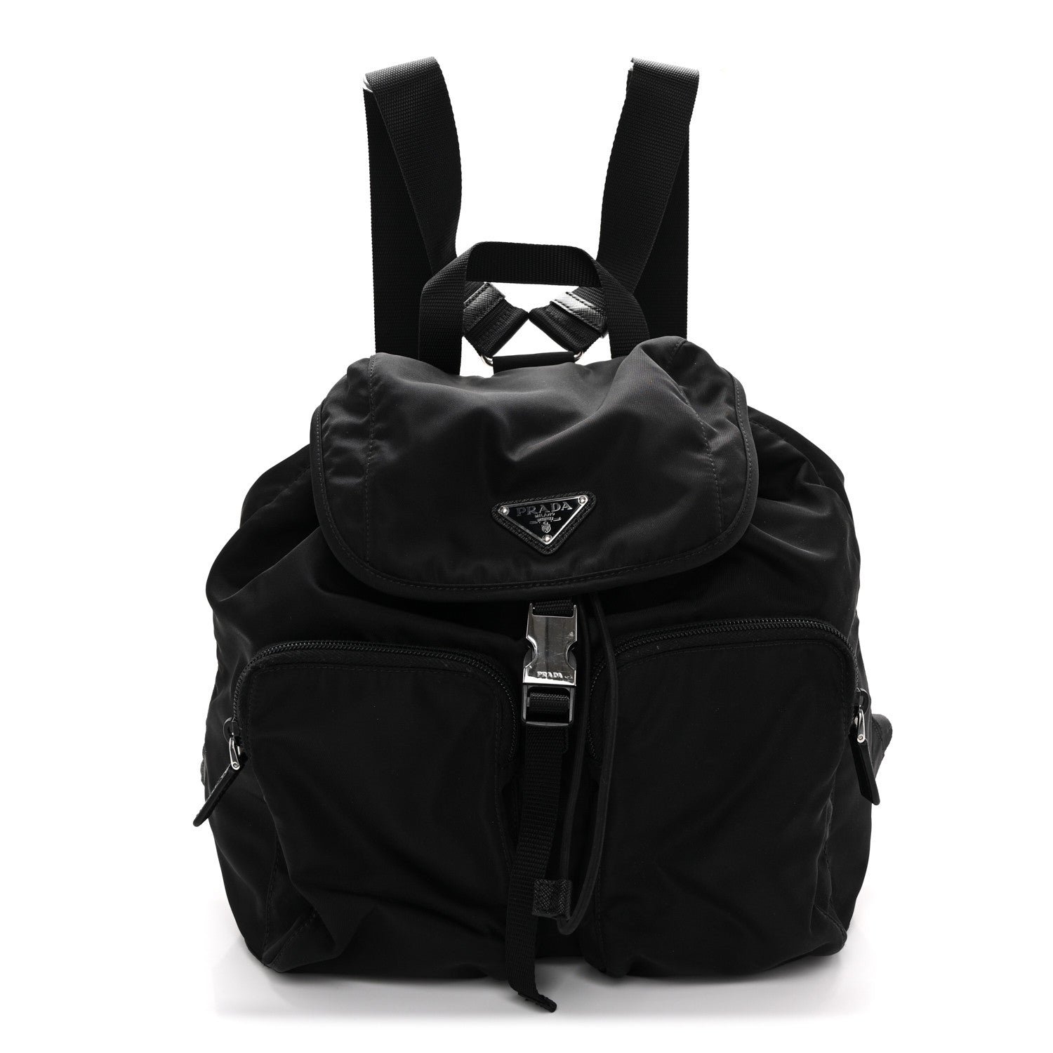 Prada Tessuto Nylon Saffiano Vela Backpack Black