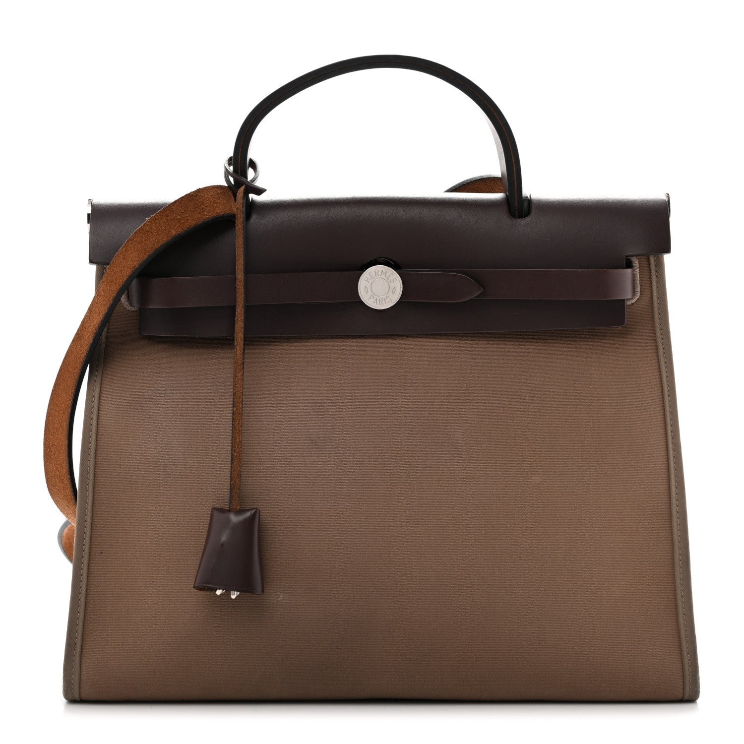 Hermes Vache Hunter Toile Herbag Zip 31 PM Etoupe Ebene