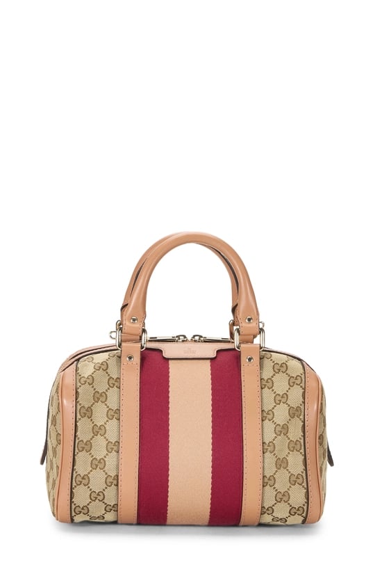 Red Original GG Canvas Boston Handbag Small
