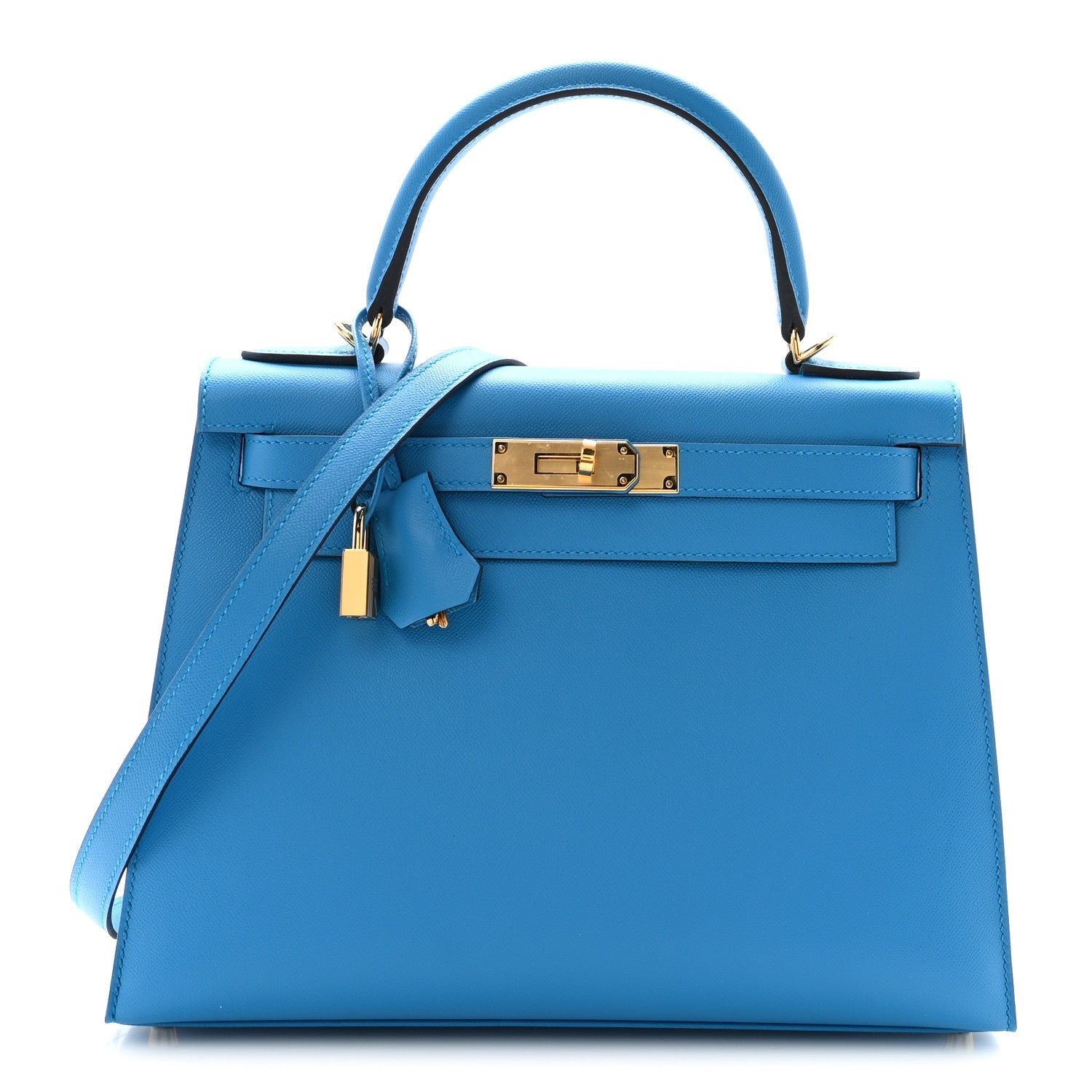 Hermes Epsom Kelly Sellier 28 Bleu Frida