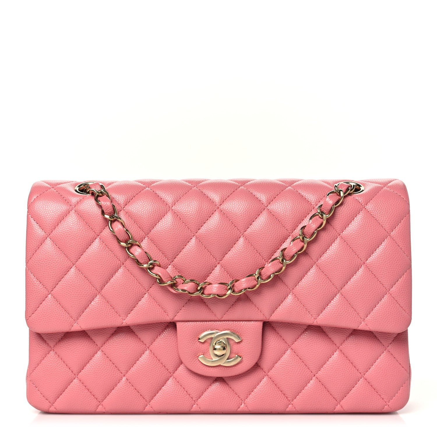 Chanel Caviar Quilted Medium Double Flap Pink