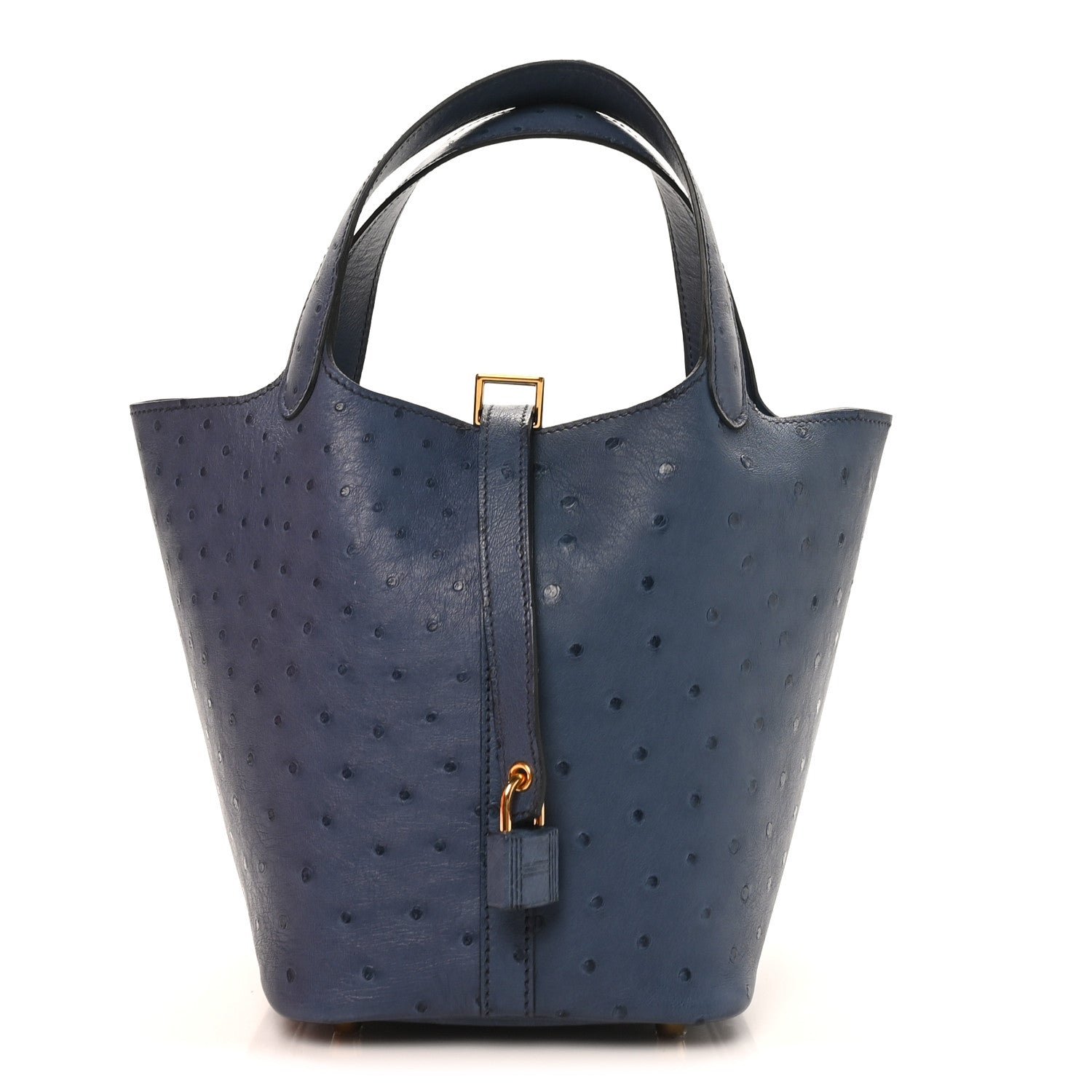 Hermes Ostrich Picotin Lock 18 Bleu Roi