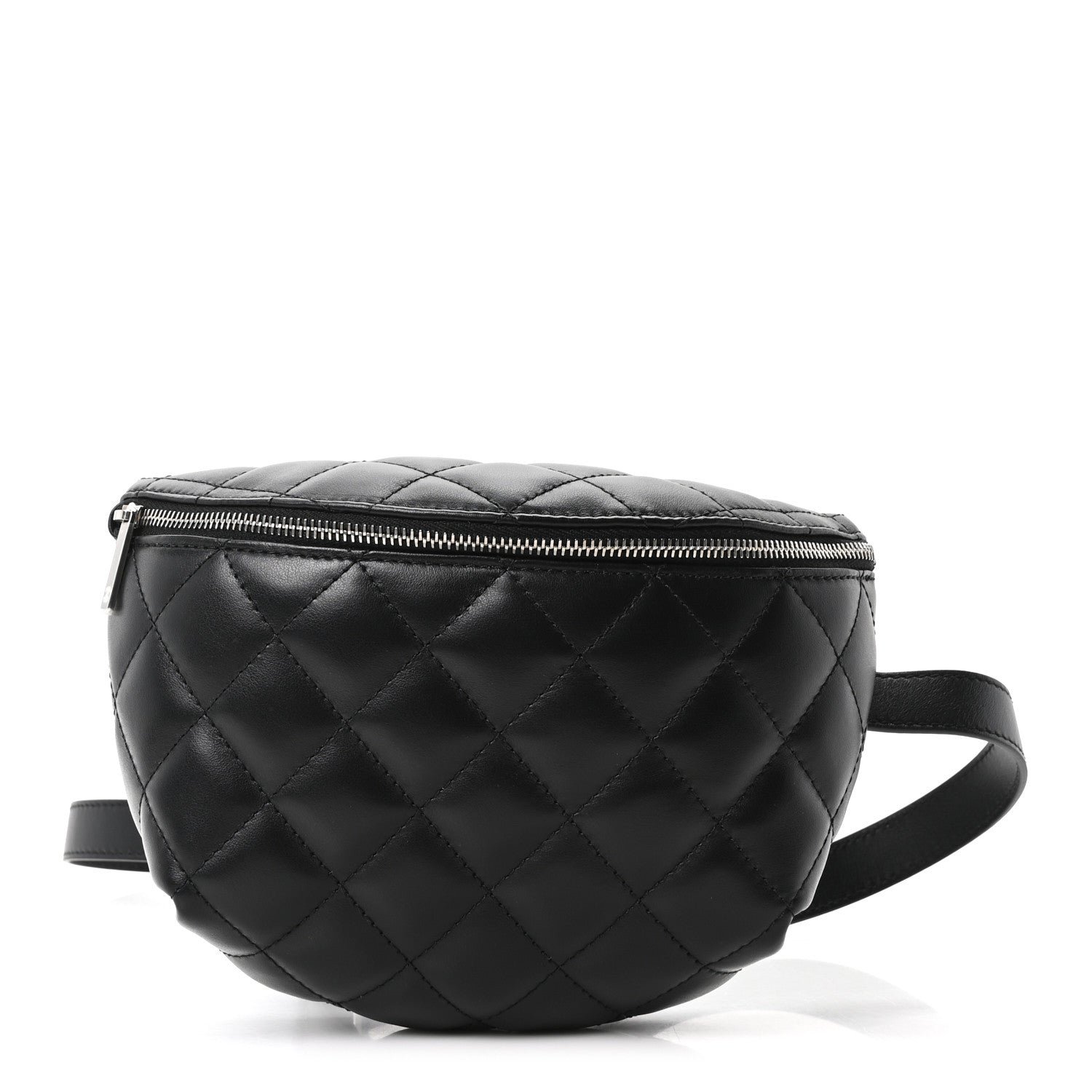 Chanel Calfskin Quilted Uniform Waist Belt Bag Black