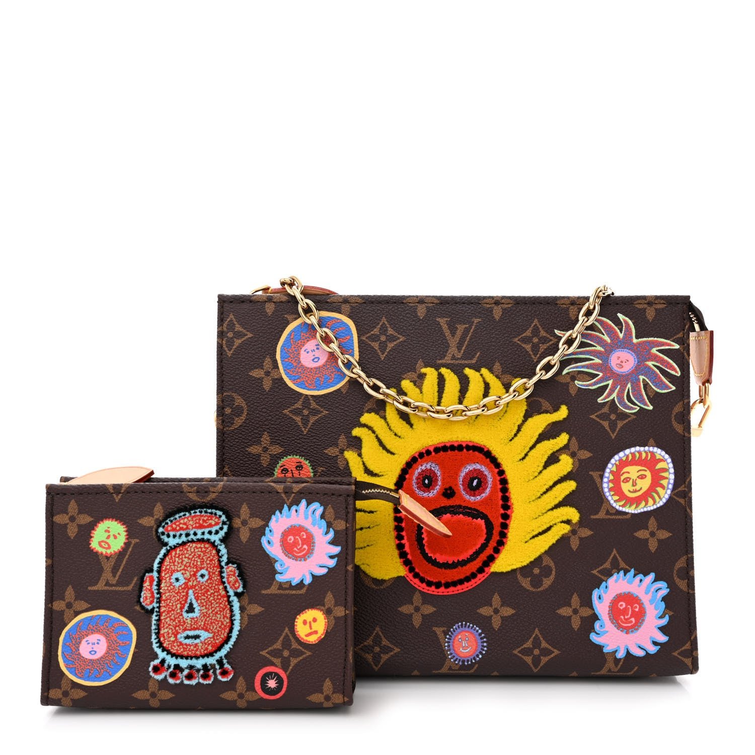 Louis Vuitton LV X YK Monogram Embroidered My Eternal Soul Toiletry Pouch On Chain Multicolor