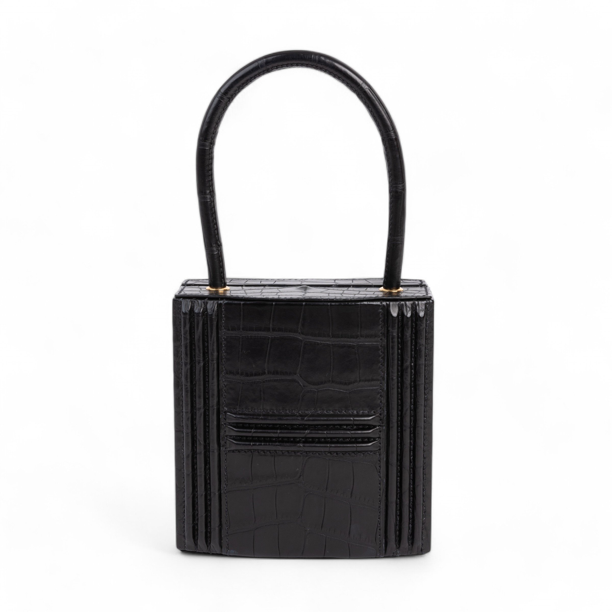 Hermes Unused ( Rank NS ) HERMÈS Special Order Cadena Kelly bag SPO Black (89) Matte Alligator Gold hardware B (2023)