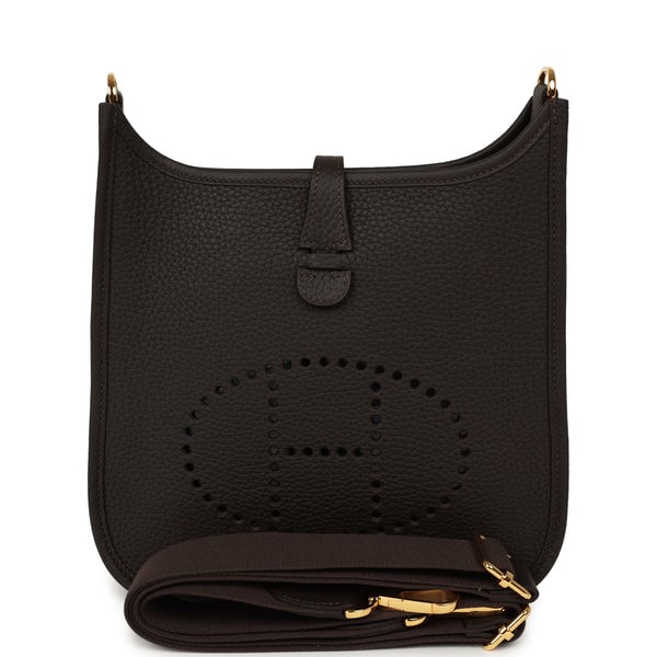 Hermes Evelyne 23 Bai Brun Clemence Gold Hardware