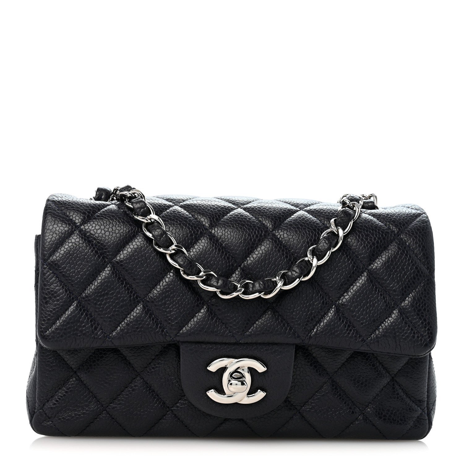 Chanel Caviar Quilted Mini Rectangular Flap Navy