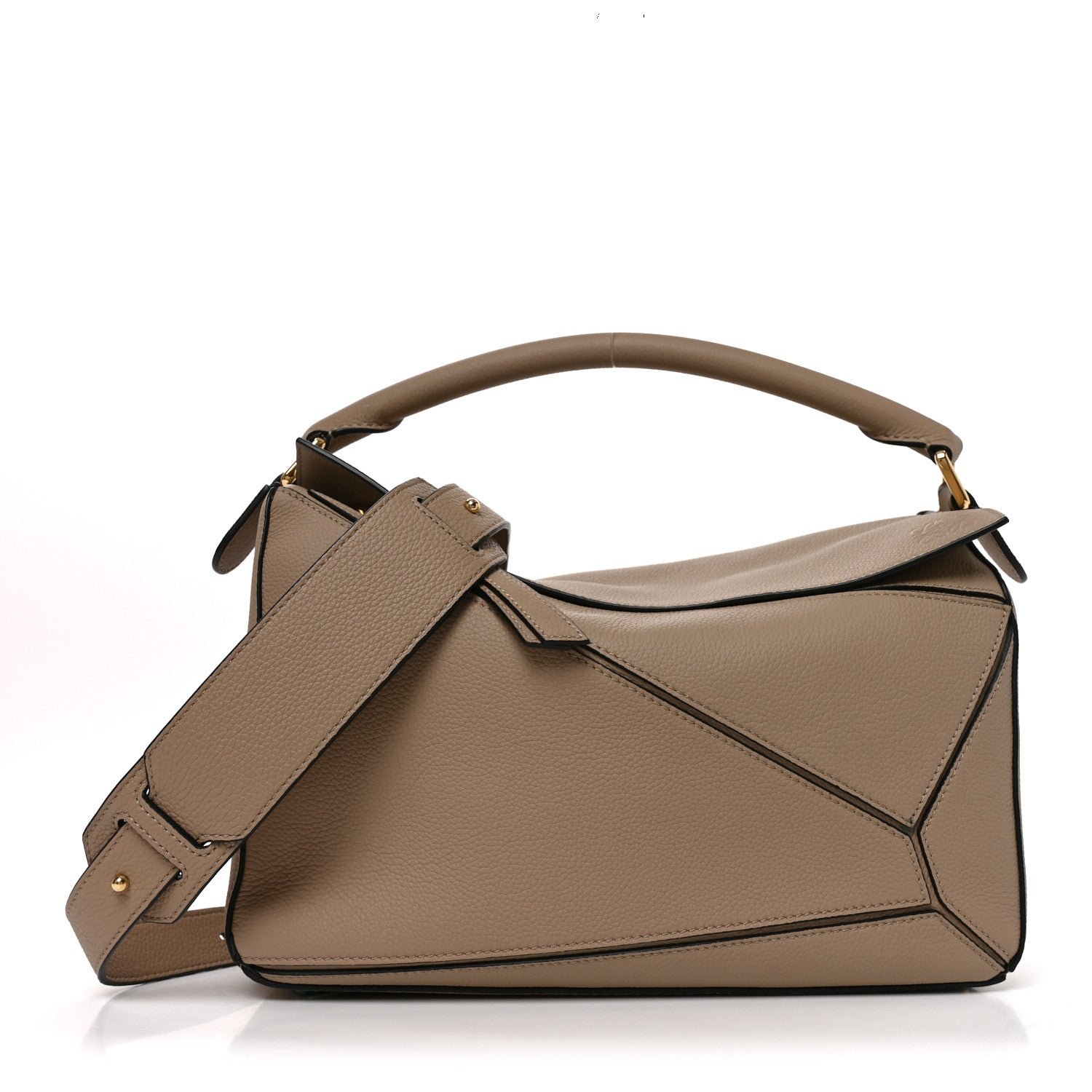Loewe Loewe Grained Calfskin Medium Puzzle Bag Sand