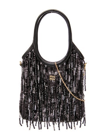 Sequins Ivy satin handbag