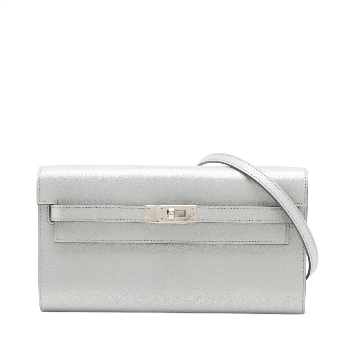 Hermès Kelly Wallet Long Togo Chèvre Shamukira Argent Silver Metal Fittings
