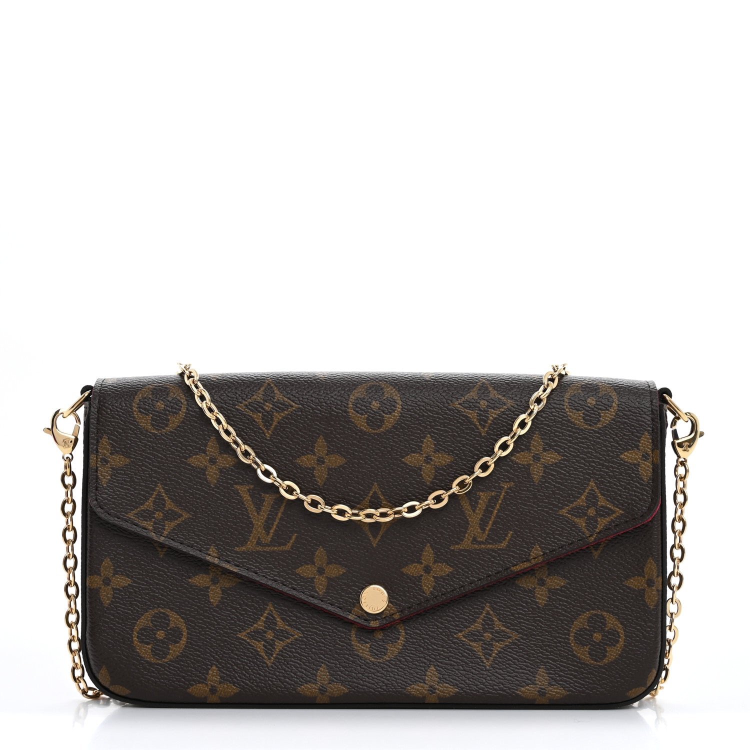 Louis Vuitton Monogram Pochette Felicie Chain Wallet Fuchsia