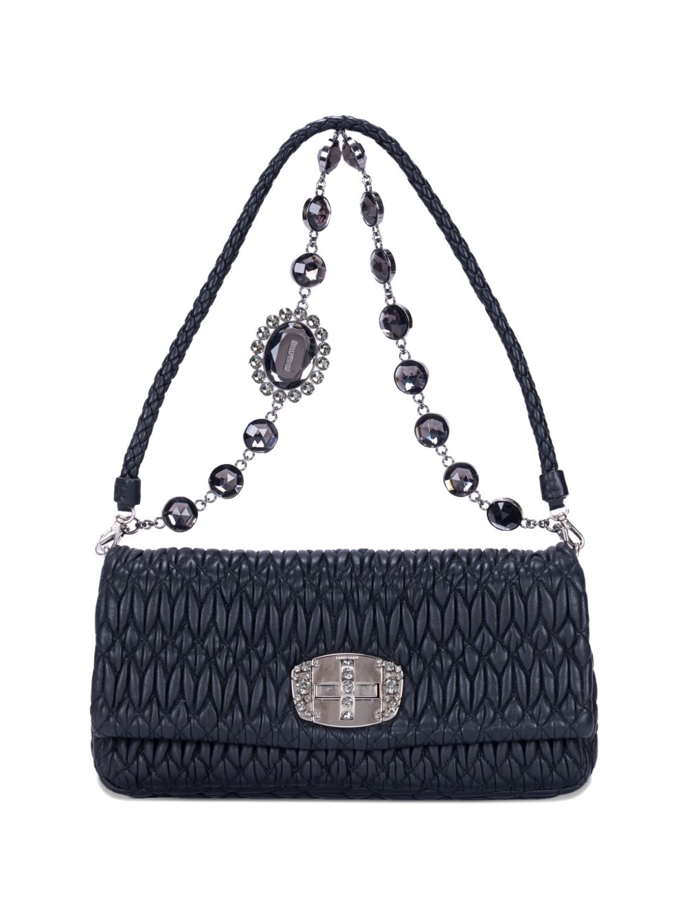 Miu Miu Iconic Crystal Cloqué Matelassé shoulder bag
