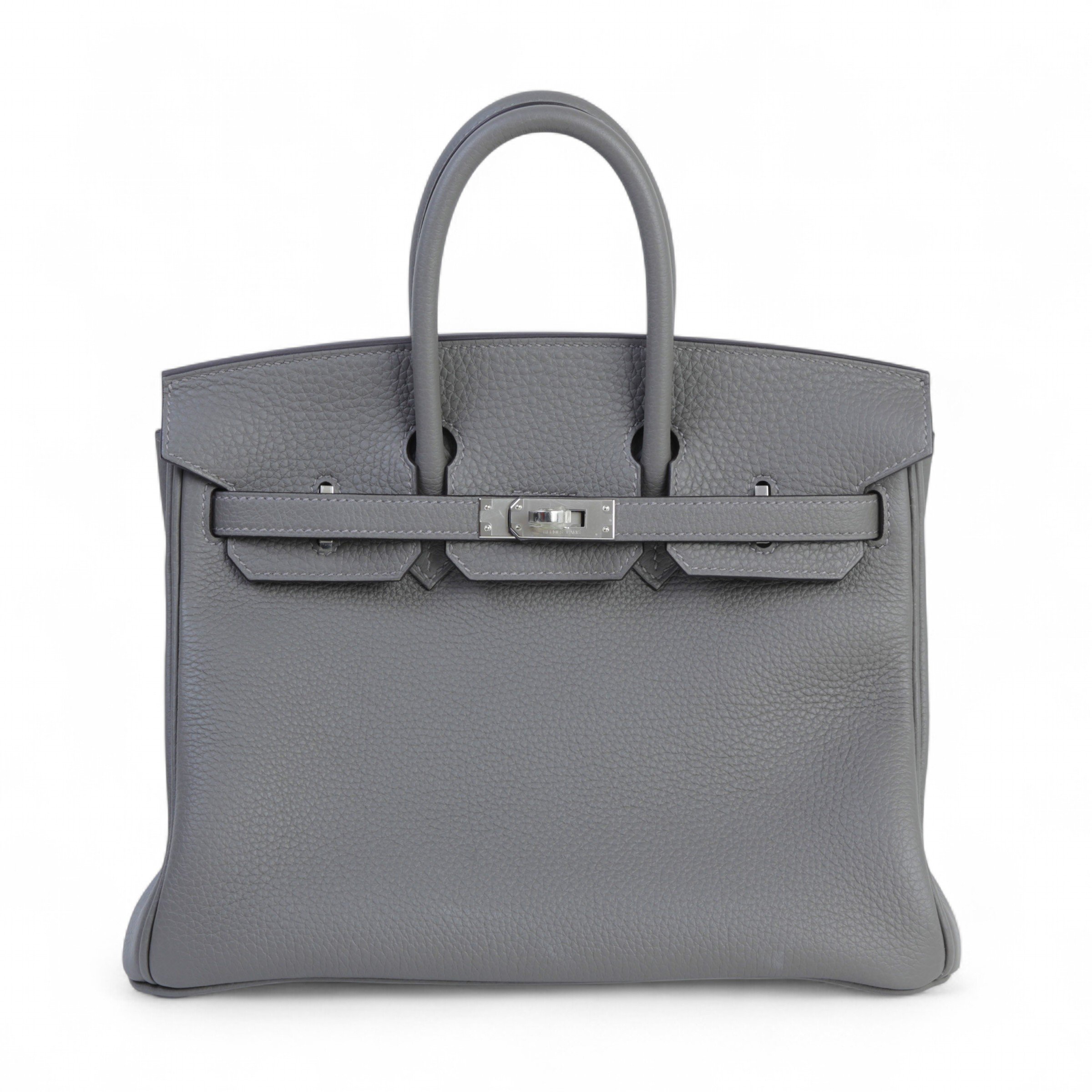 Hermes Excellent ( Rank SA ) HERMÈS Birkin 25 Gris Meyer (0L) Togo Palladium hardware U (2022)