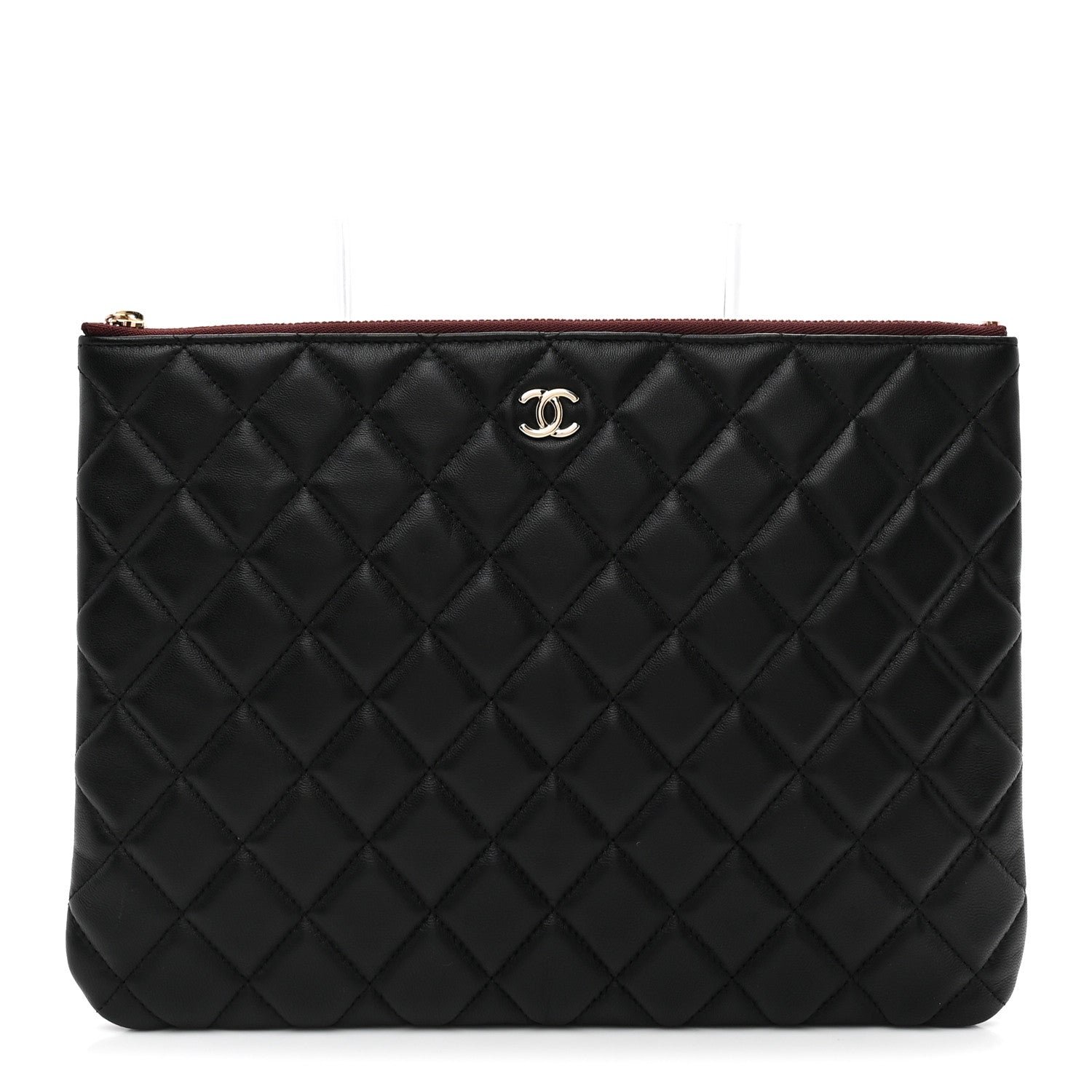 Chanel Lambskin Quilted Medium Cosmetic Case Black
