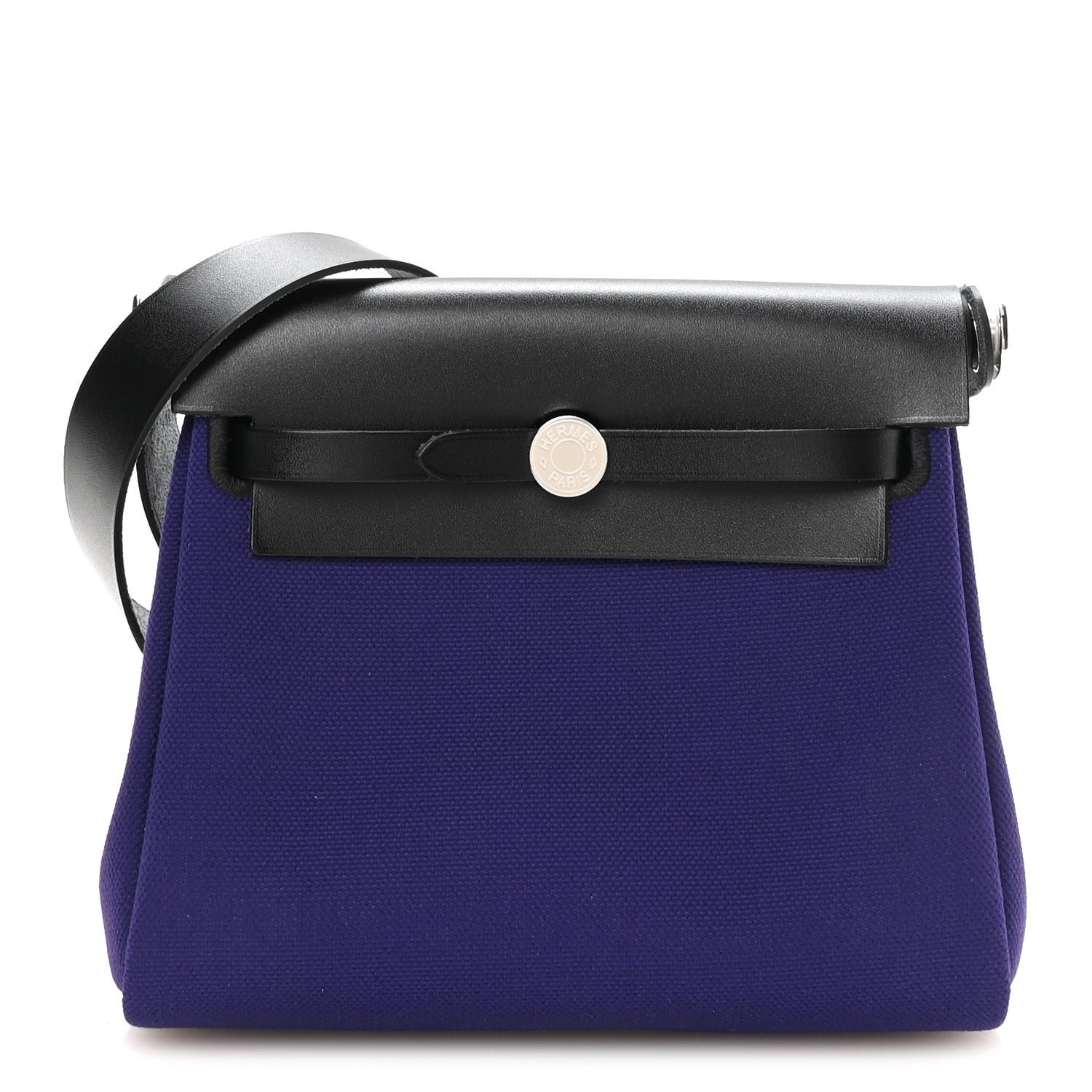 Hermes Military Toile Vache Hunter Herbag Zip Retourne 20 Purple Black