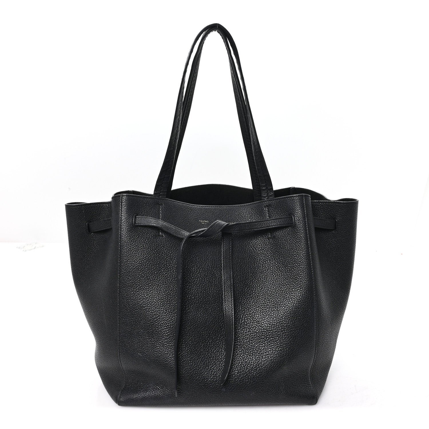 Celine Soft Grained Calfskin Small Belt Cabas Phantom Black