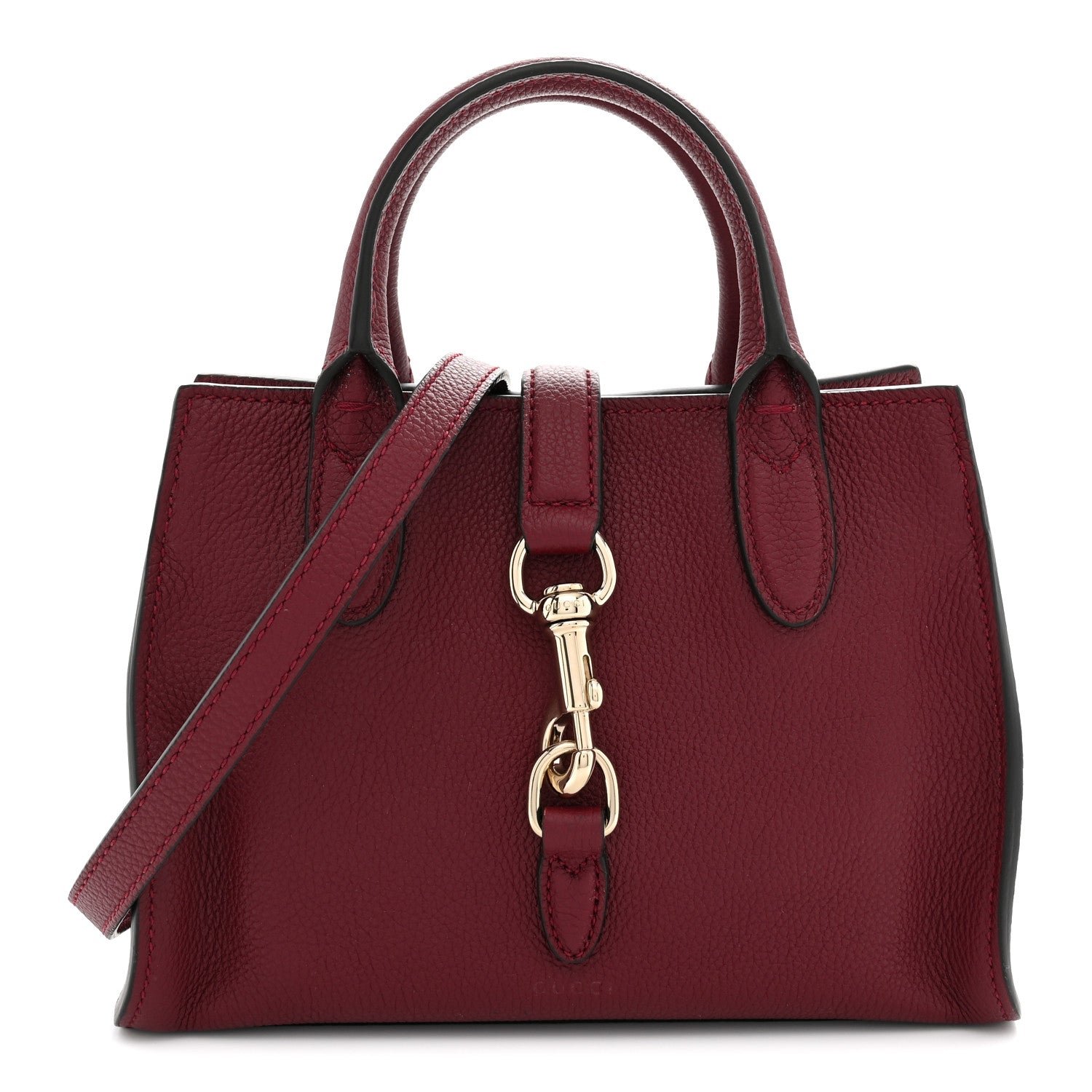 Gucci Pebbled Calfskin Small Jackie Tote Ancora Red