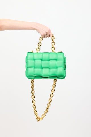 Padded Leather Chain Cassette Bag