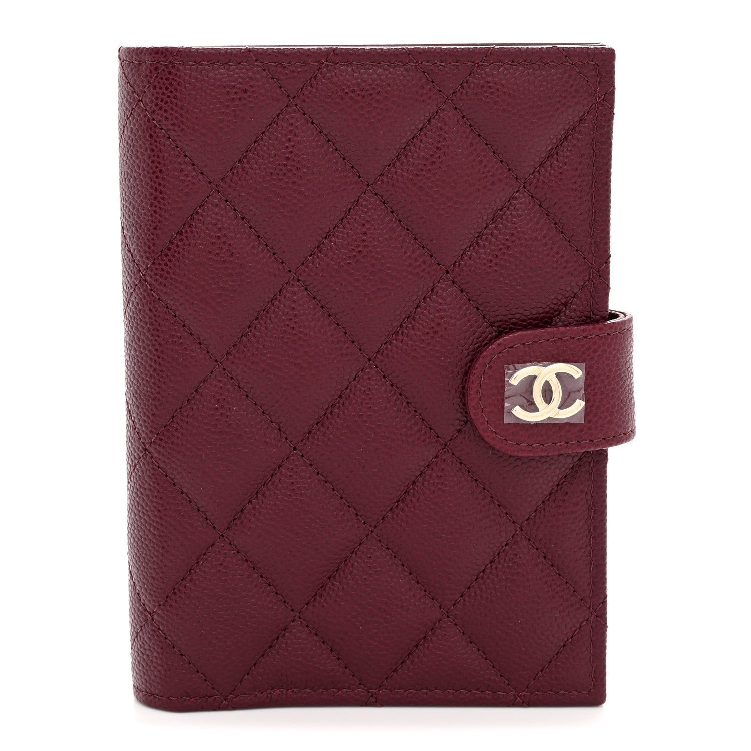 Chanel Caviar Quilted Passport Holder Dark Burgundy