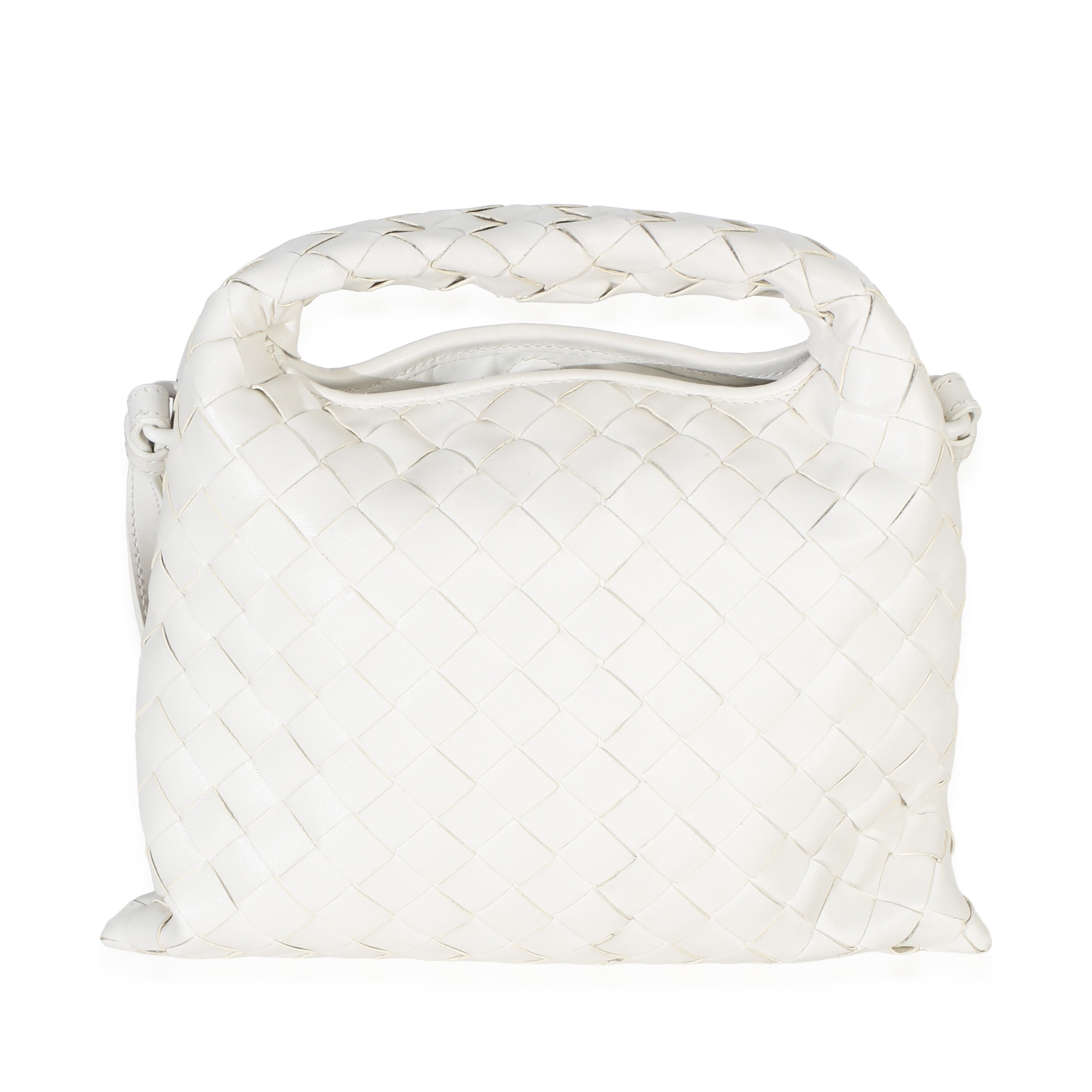 Off White Nappa Intrecciato Mini Hop Hobo