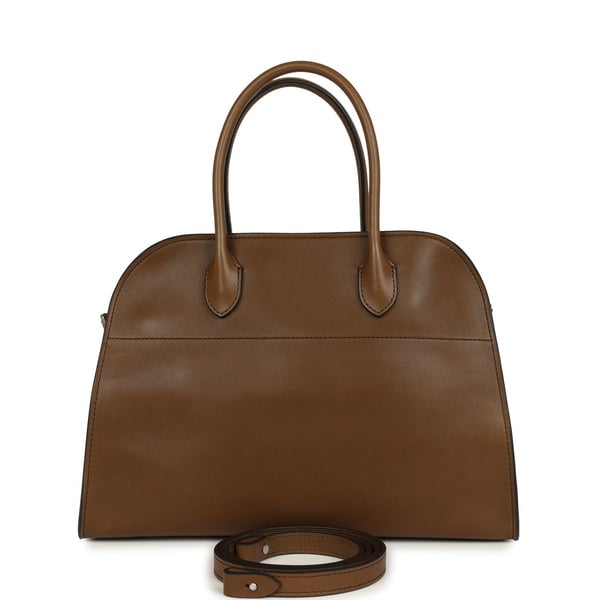 The Row The Row Soft Margaux 12 Bag Muschio Saddle Leather Silver Hardware