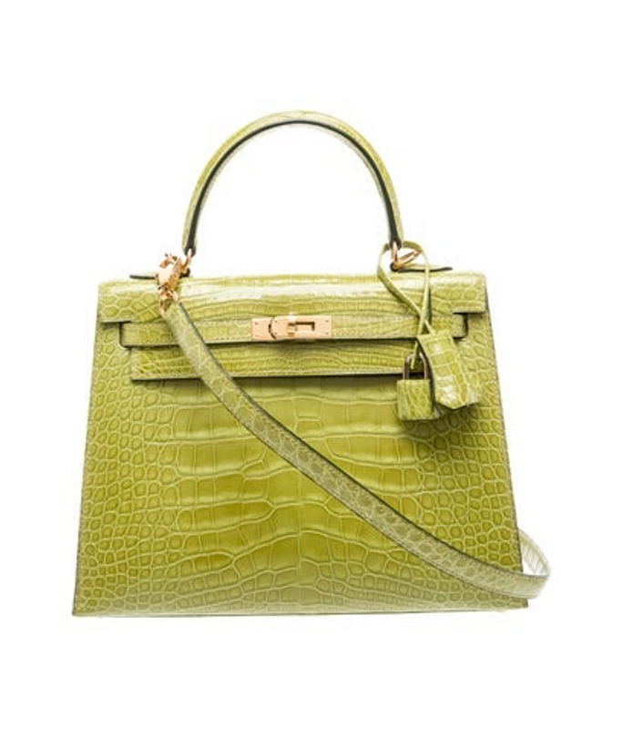 Hermes Shiny Alligator Kelly Ii Sellier 25