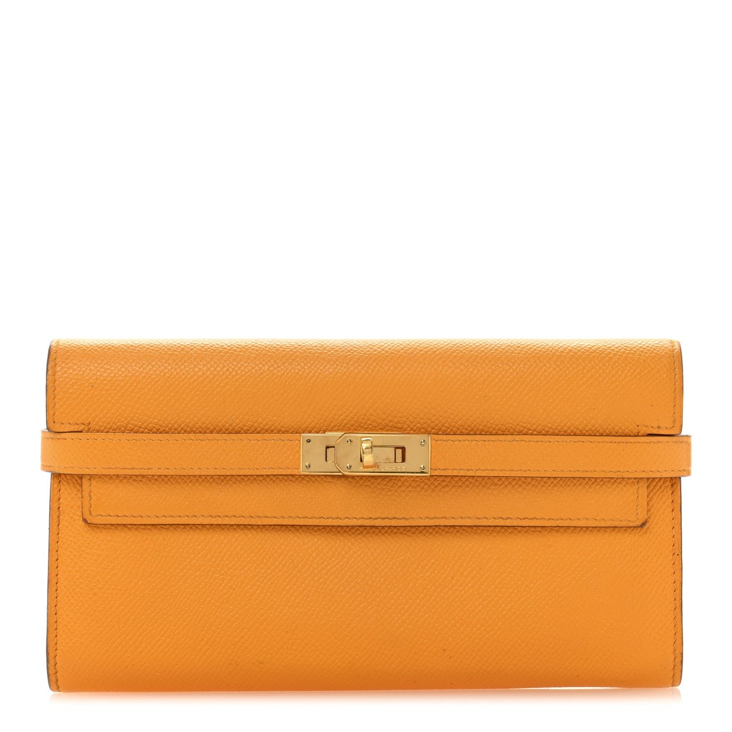 Hermes Epsom Kelly Longue Wallet Jaune Ambre
