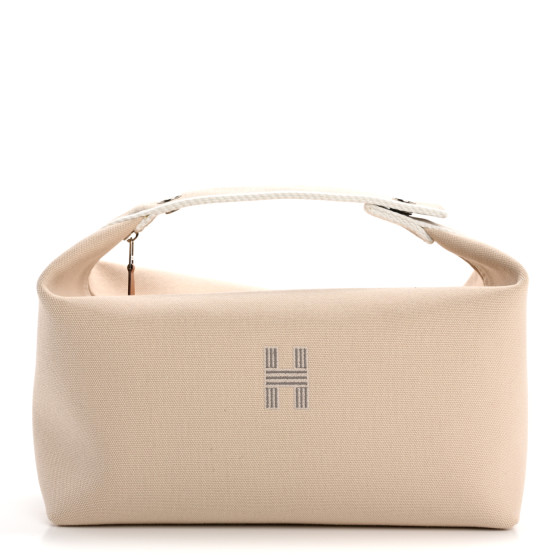 Hermes Canvas Large Bride-A-Brac Pouch Natural