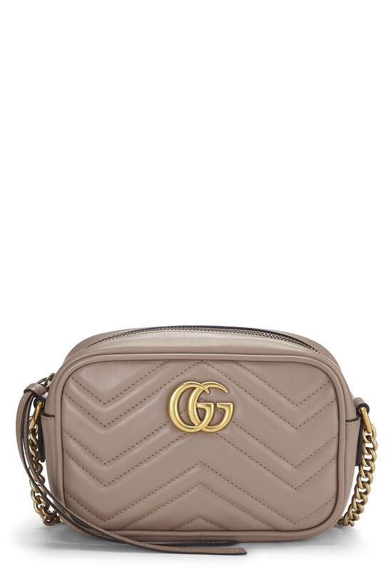 Gucci Beige Leather GG Marmont Crossbody Mini