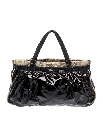 Patent Leather Top Handle Bag