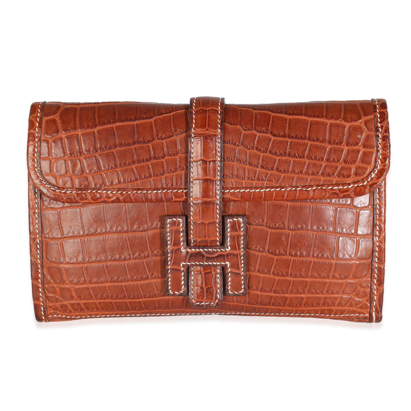 Hermes Fauve Crocodile Niloticus Lisse Mini Jige Clutch, 2004