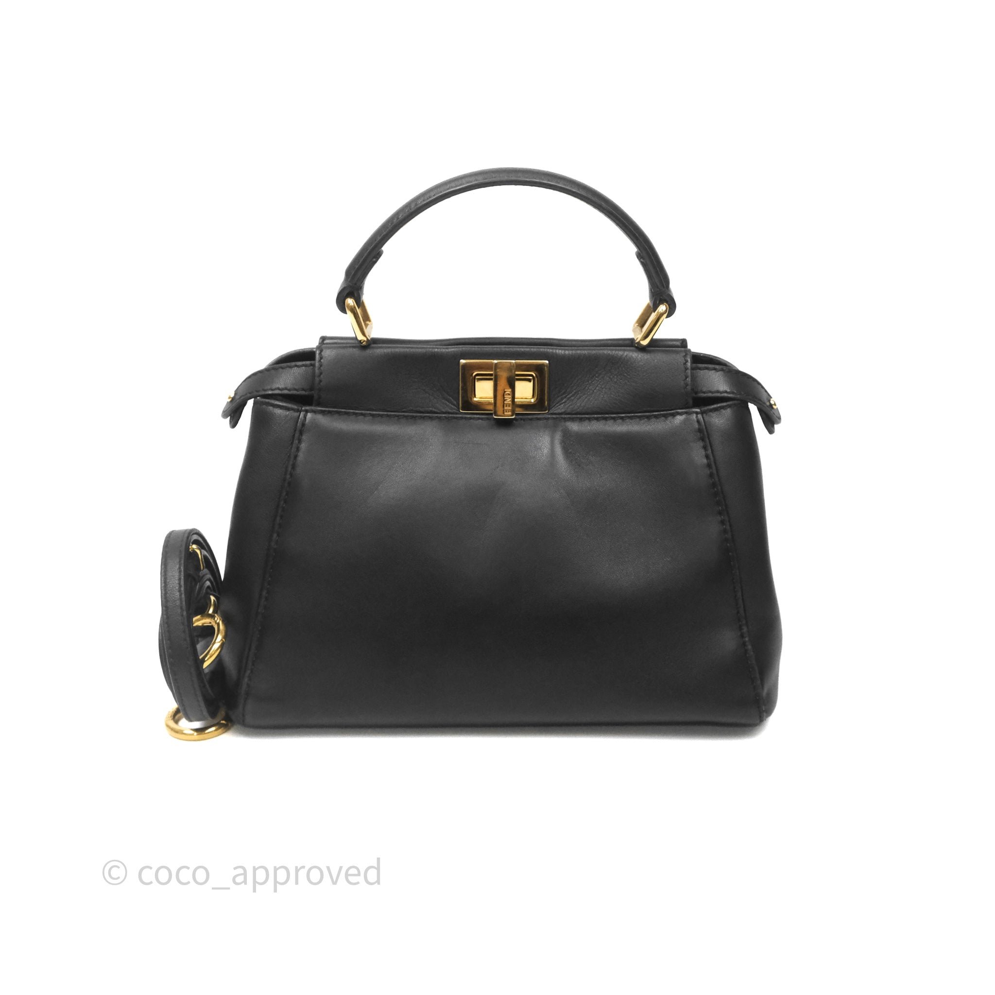 Fendi Nappa Mini Peekaboo Bag Black