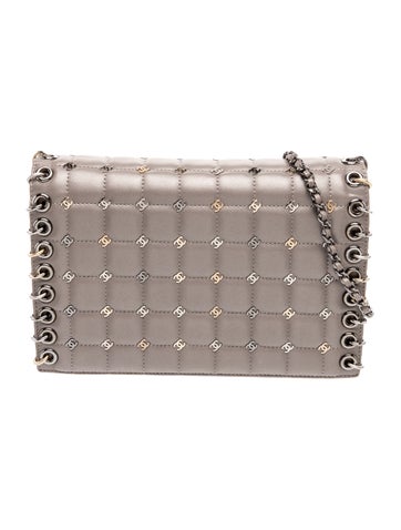 Square Quilt Piercing Flap Bag