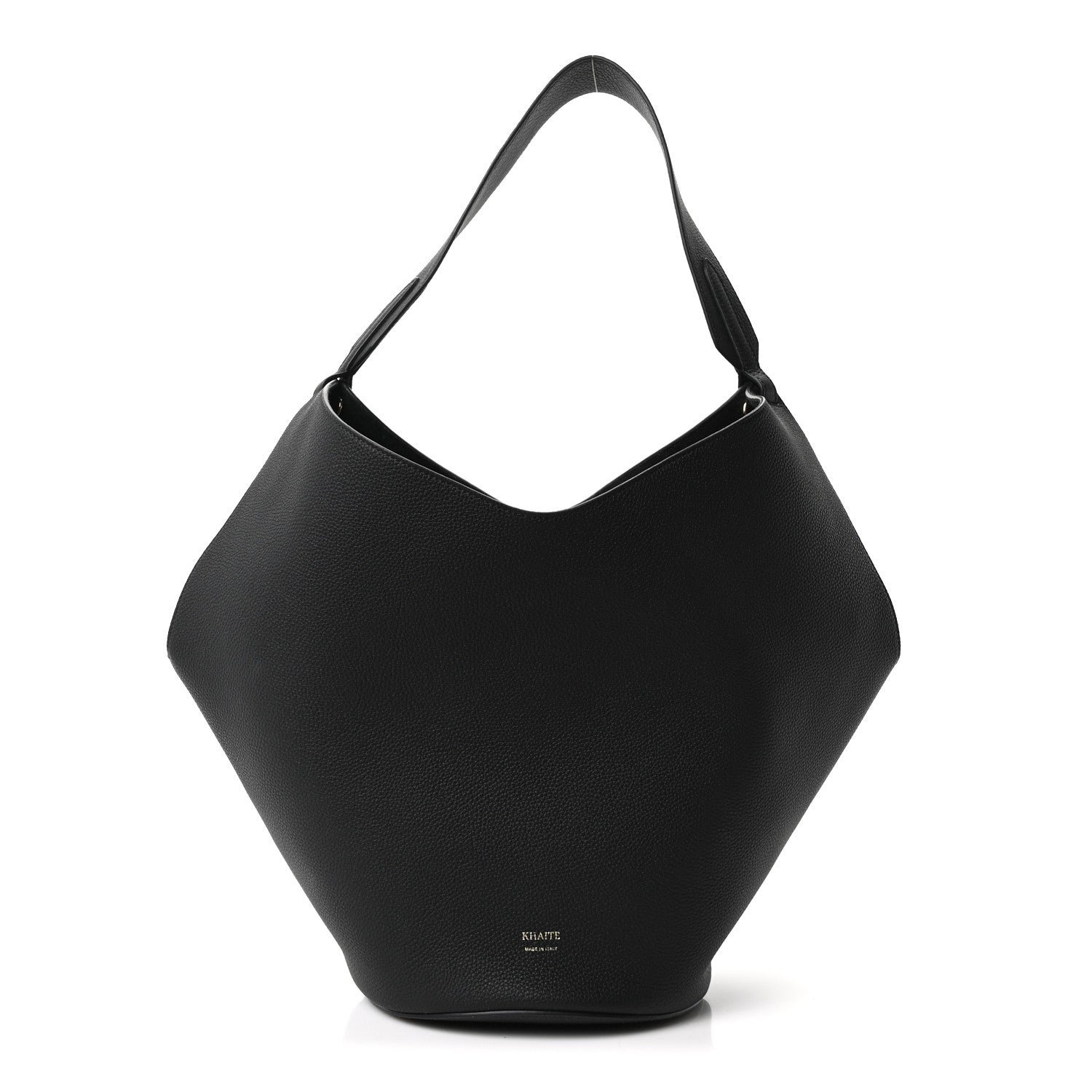 Khaite Khaite Pebbled Sport Calfskin Small Lotus Tote Black
