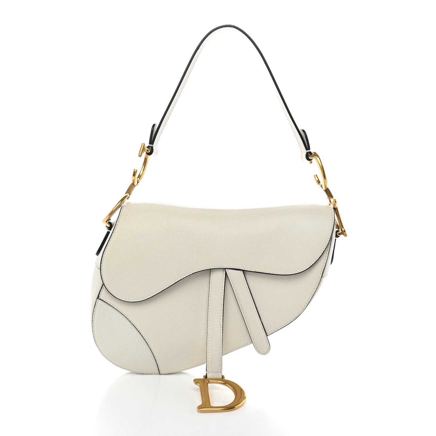 Christian Dior Grained Calfskin Saddle Bag Latte