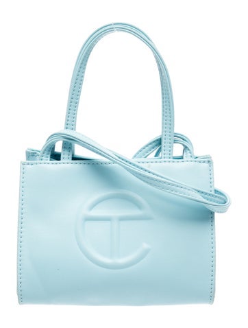 Telfar Vegan Leather Pool Blue Shopping Bag Small