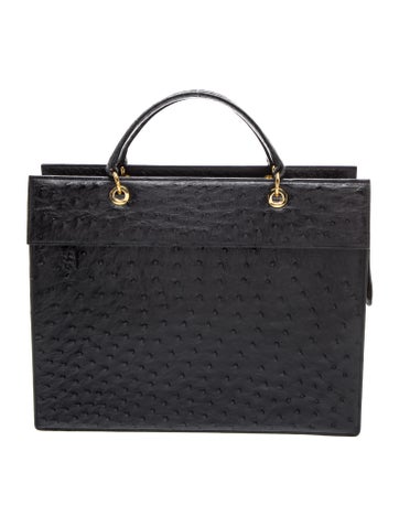 Ostrich Top Handle Bag