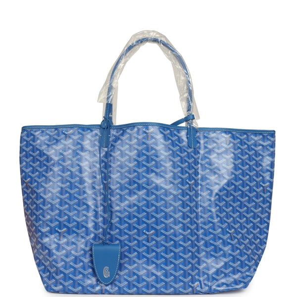 Goyard Goyardine Sky Blue Saint Louis GM Tote Bag Palladium Hardware