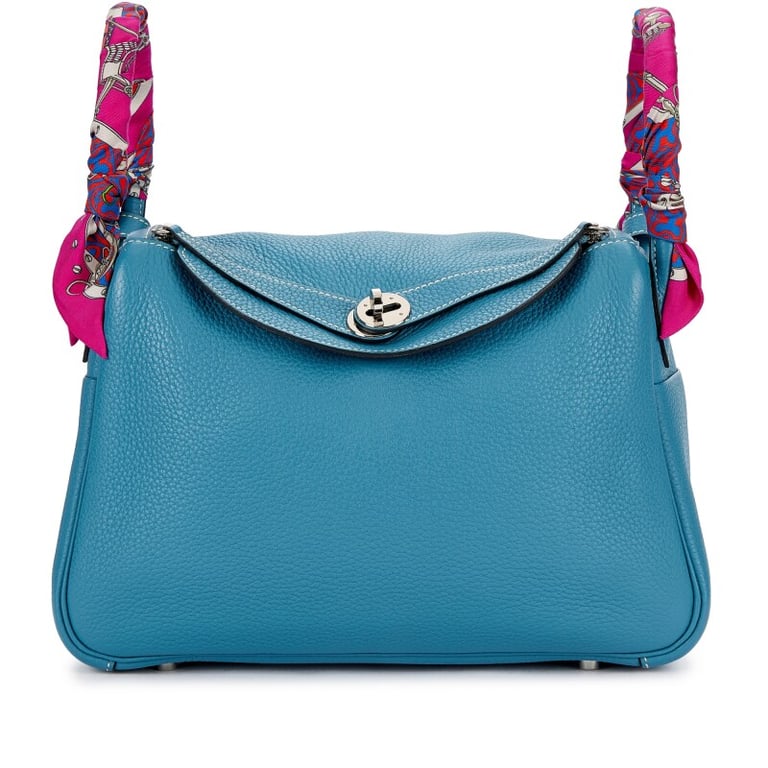 Hermes Bleu Jean Clemence Lindy 30 Palladium Hardware, 2015 and Twillies