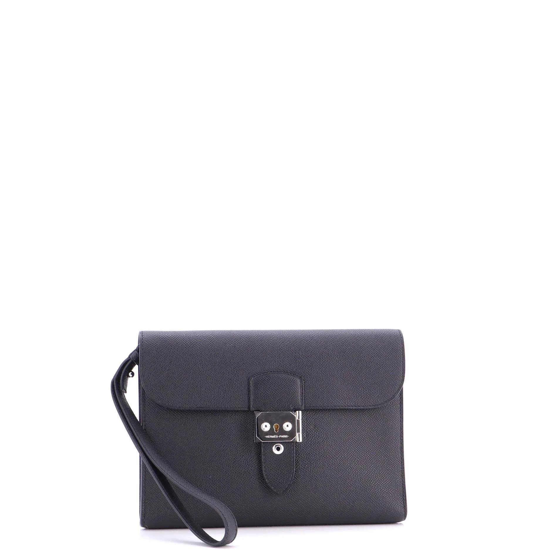 Leather clutch bag
