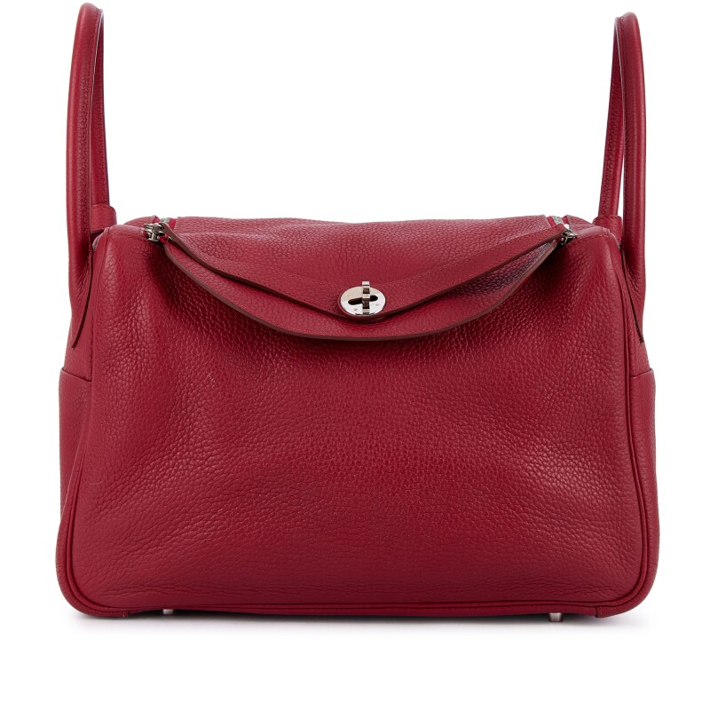 Hermes Rouge Grenat Clemence Lindy 34 Palladium Hardware, 2014