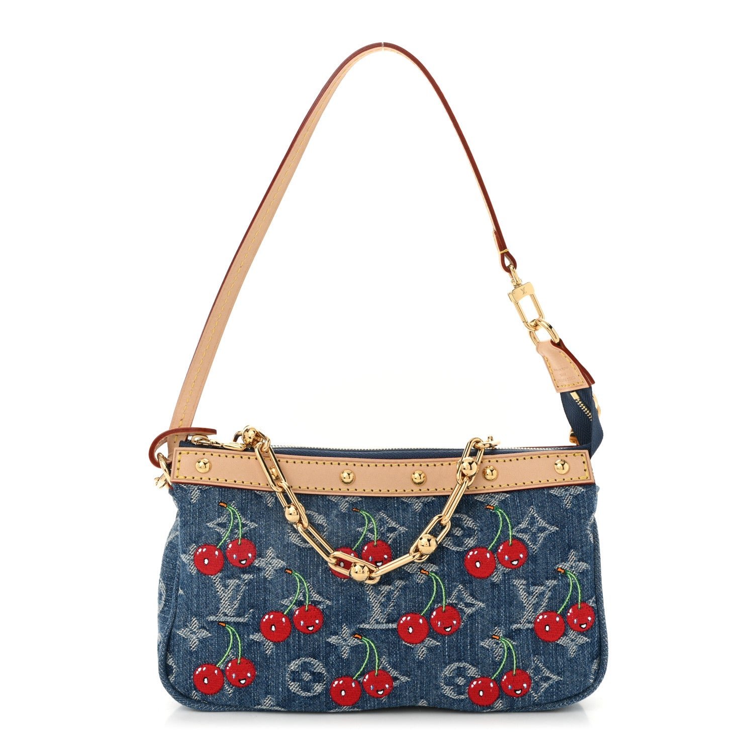 Louis Vuitton LV X TM Monogram Denim Cerises Pochette Accessories Blue