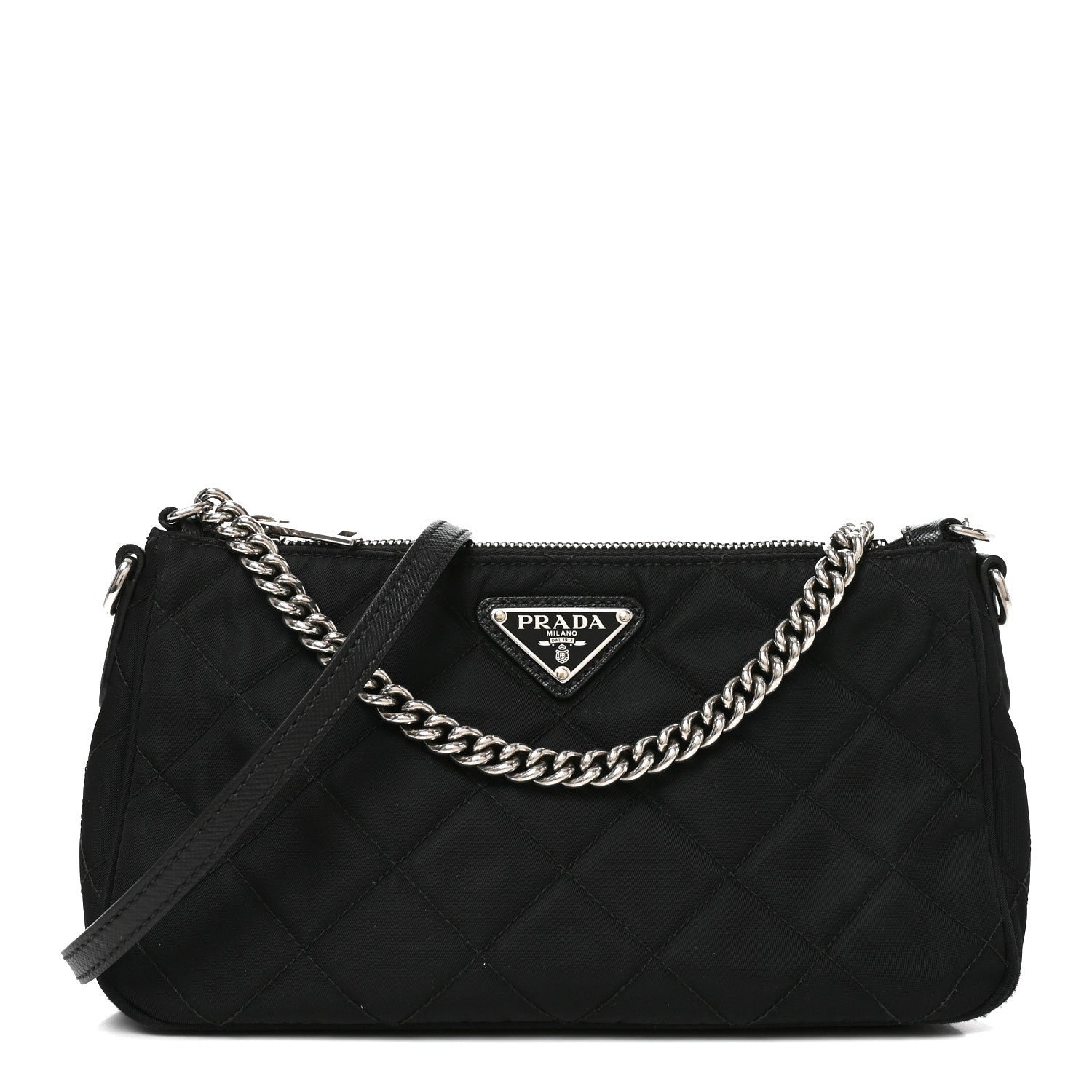 Prada Nylon Tessuto Impuntu Quilted Crossbody Bag Black