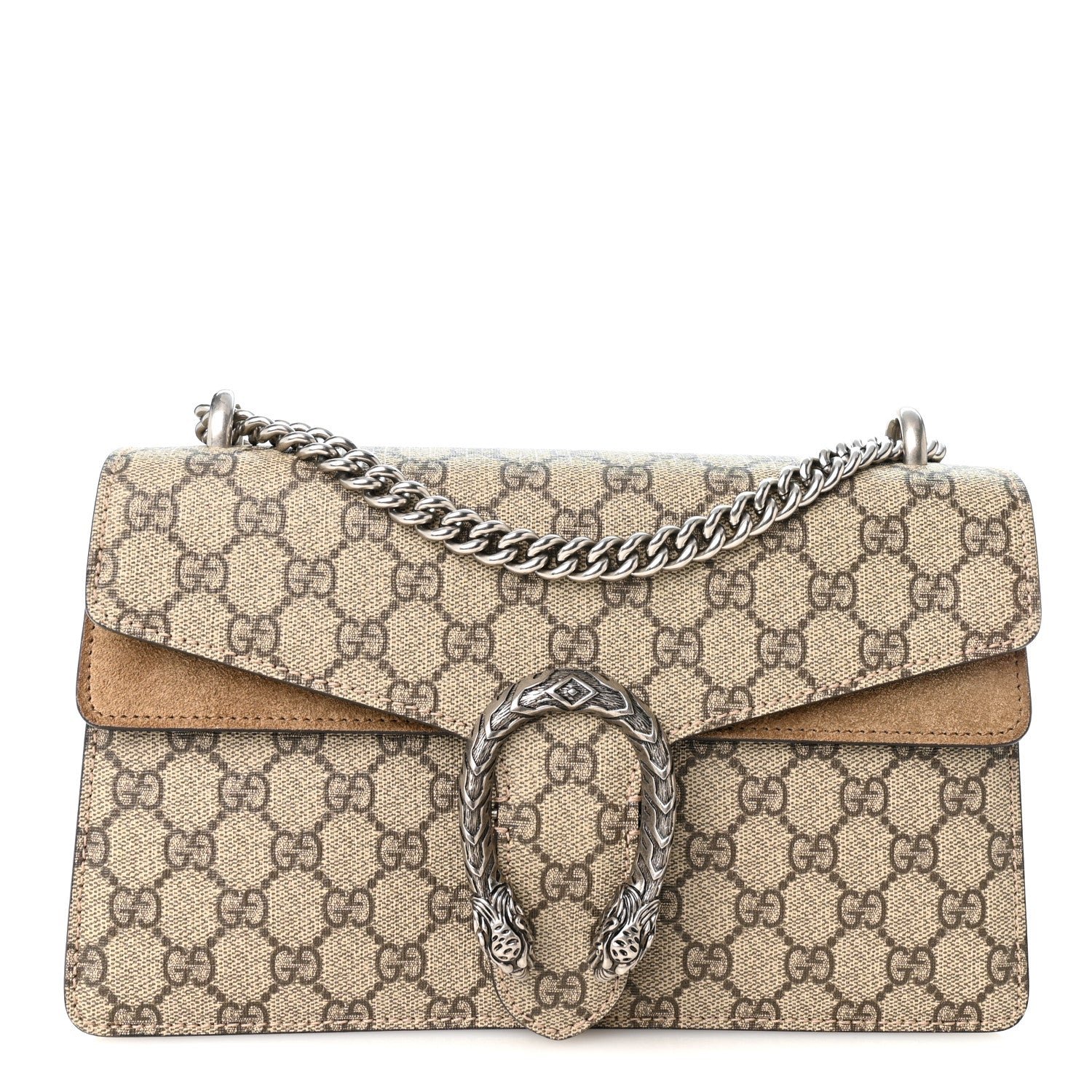 Gucci GG Supreme Monogram Small Dionysus Shoulder Bag Taupe