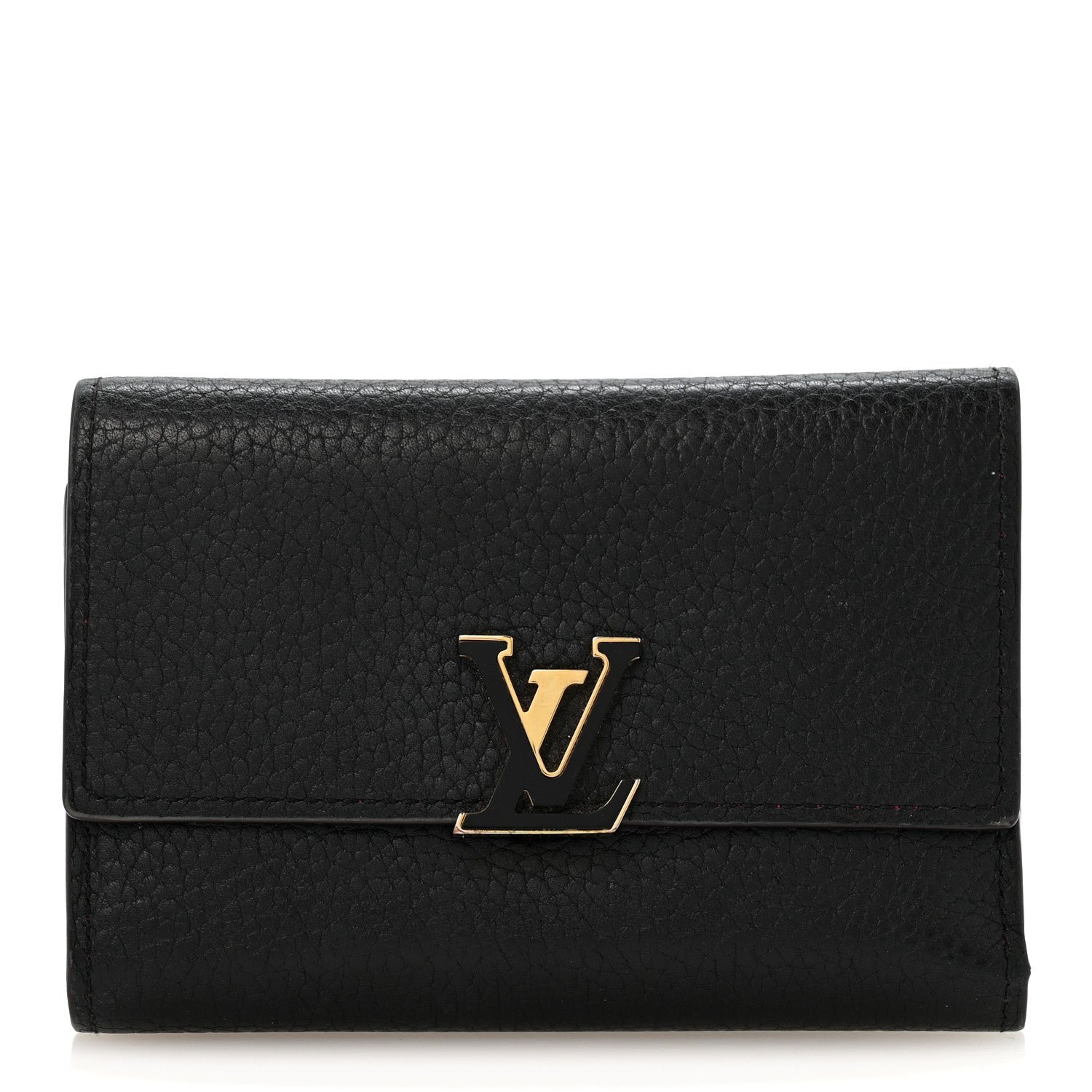 Louis Vuitton Taurillon Capucines Compact Wallet Black