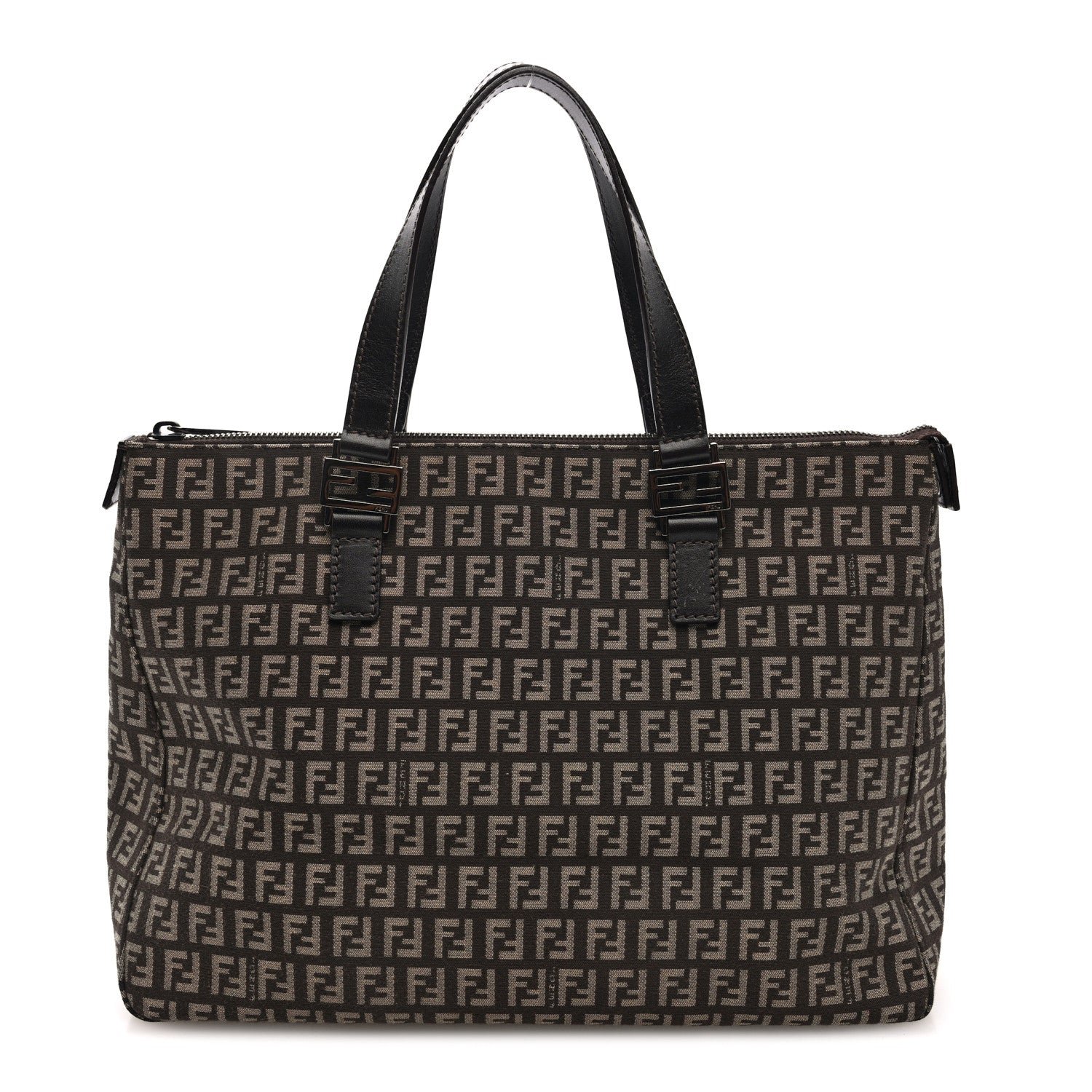 Fendi Zucchino Vitello Roll Tote Tobacco