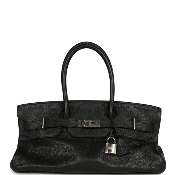 Hermes Vintage Hermes Shoulder Birkin 42 JPG Black Clemence Palladium Hardware