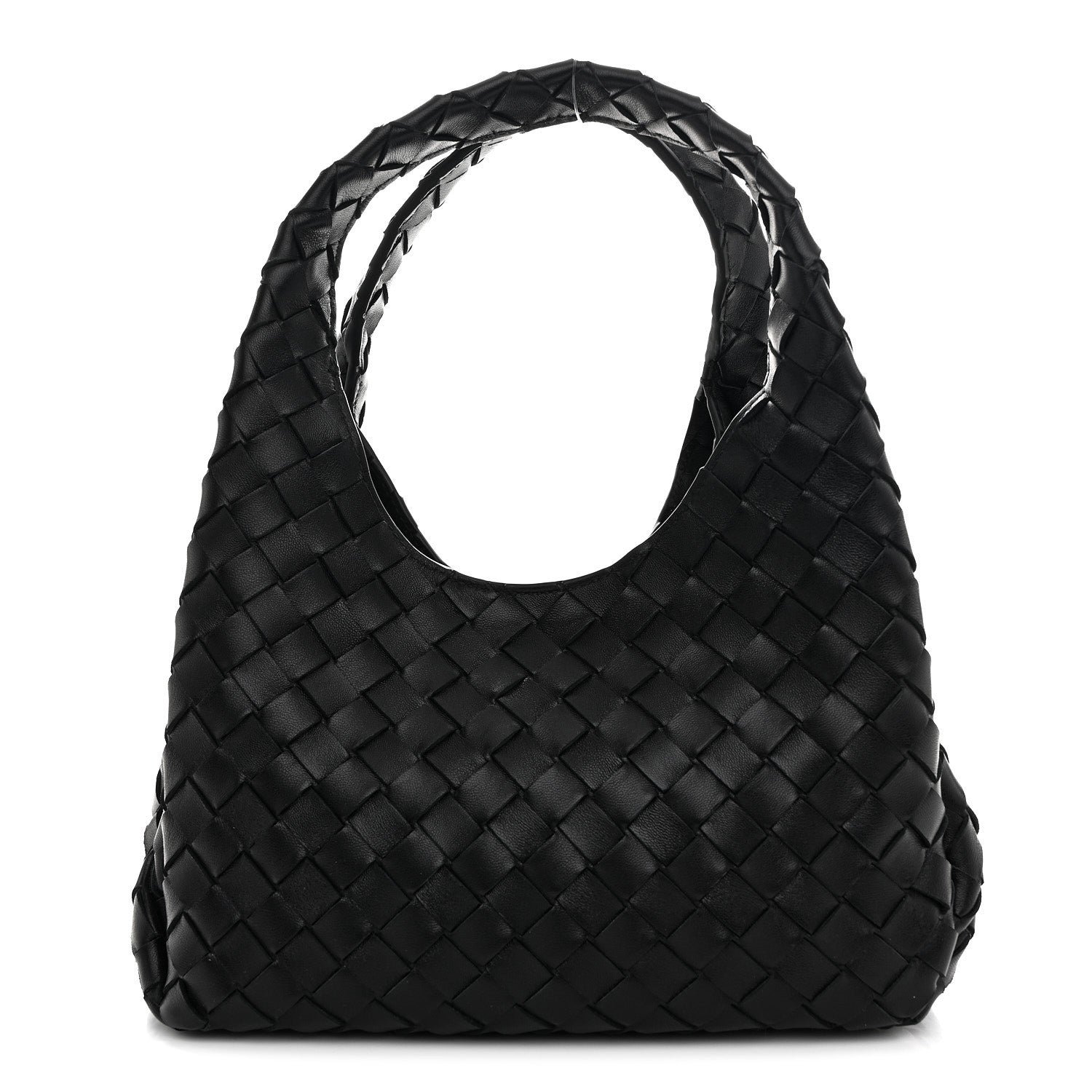 Bottega Veneta Nappa Intrecciato Small Campana Shoulder Bag Black